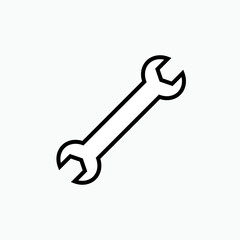 Wrench Icon. Repair Sign and Setting Symbol for Design, Presentation, Website or Apps Elements  – Vector.  
