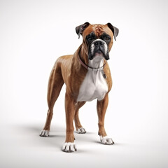 Boxer breed dog isolated on white background