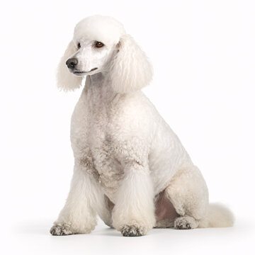 Poodle breed dog isolated on white background