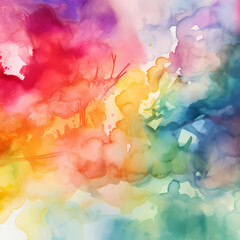 Abstract Water Color Background :Multicolor Rainbow 