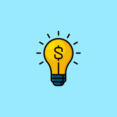 The idea of making income simple icon illustration