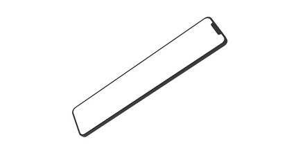 Long Mobile Phone Template Mockup. 3D illustration.