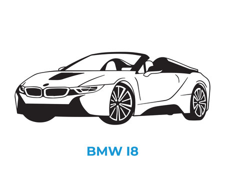 Vector silhouettes, icons of BMW brand cars
