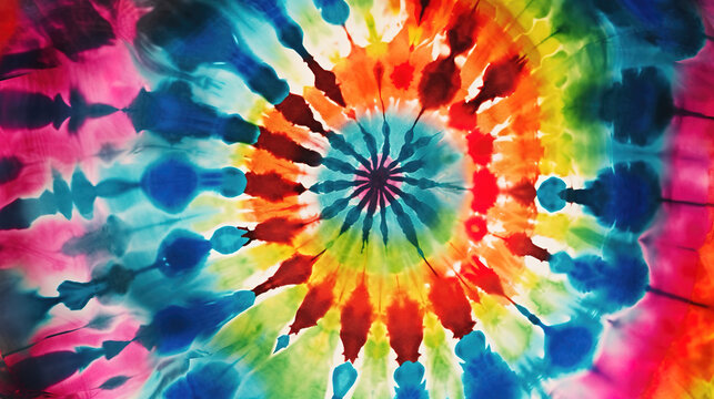 watercolor inspired tiye diye artwork with blue balls, generative ai technology