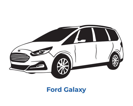 Vector silhouettes, icons of Ford brand cars