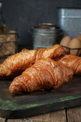Close-up of delicious croissant 