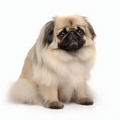 Pekingese breed dog isolated on white background