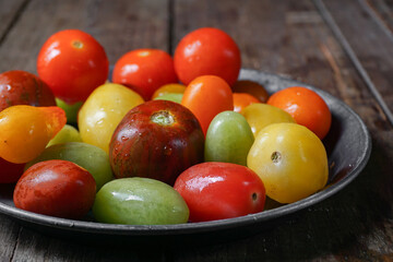 Fototapeta na wymiar Heirloom mini tomatoes vegetable