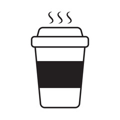 Coffee cup vector icon. Paper coffee cup icon isolated on white background.