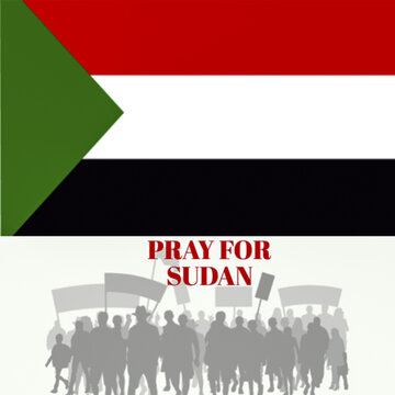 Support with flag of the country of Sudan