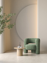 Modern style conceptual interior room 3d illustration - 597992246