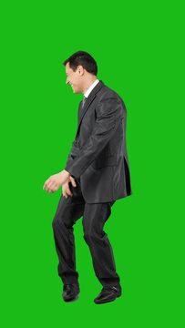 Rebellious and undisciplined employee against chroma key
