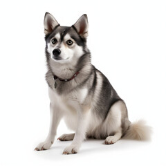 Naklejka na ściany i meble Alaskan Klee Kai breed dog isolated on white background