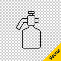 Black line Paint spray gun icon isolated on transparent background. Vector