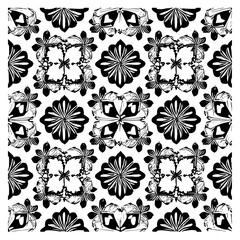 Flower clipart vector design black and white