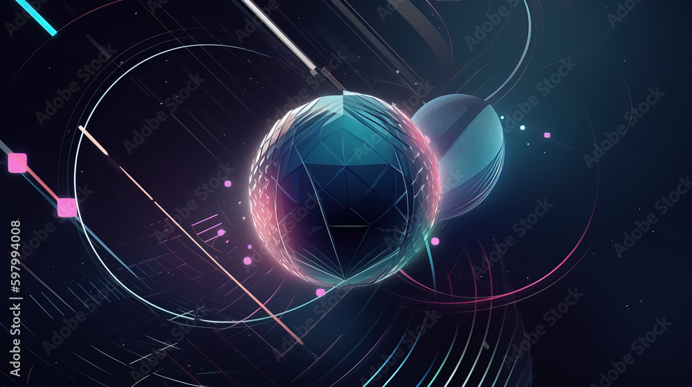 Aufkleber abstract background of technology sphere,created with generative ai tecnology.