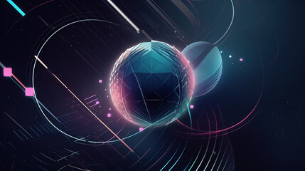 Obraz premium Abstract Background of Technology Sphere,created with Generative AI tecnology.