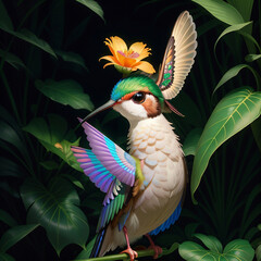 Forest Friend, Cute and Cuddly Creature in their Natural Habitat, bird, hummingbird