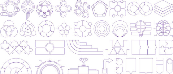 Vector Design for Powerpoint presentation. Different shapes of Vector.