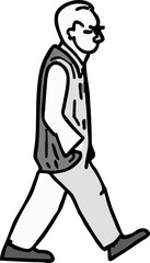 Old person is walking png graphic clipart design