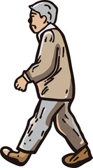 Old person is walking png graphic clipart design