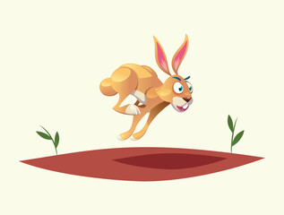 Rabbit - hare character isolated vector illustration