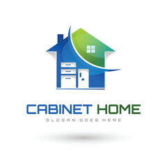 Cabinet Home Logo, Cabinet Furniture Logo Vector