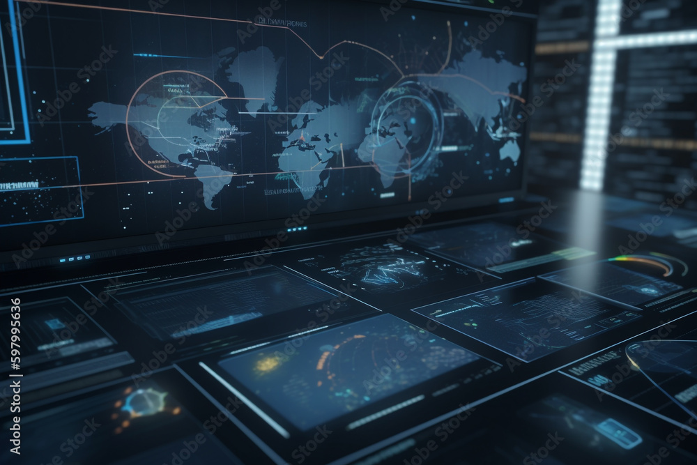 Poster network connection big data analysis and visualizations for business insights