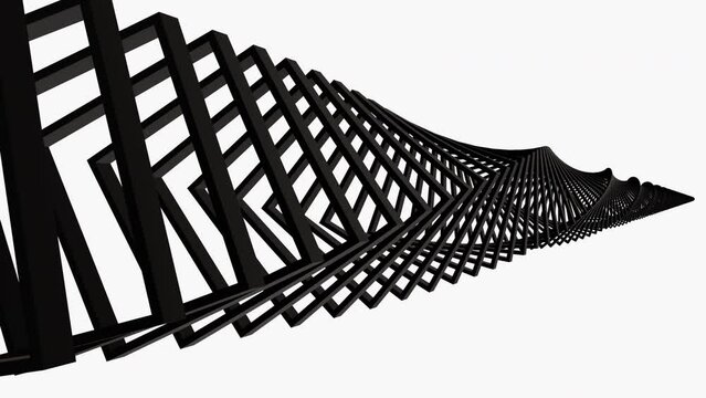 Metallic Dna helix structure black