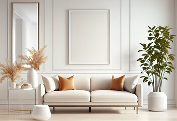Interior of luxury home mock up, ai generative
