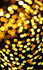 Festive abstract christmas texture, golden bokeh particles and highlights on dark background. AI genereated. Glitter lights grunge background, gold glitter defocused abstract Twinkly Lights pattern