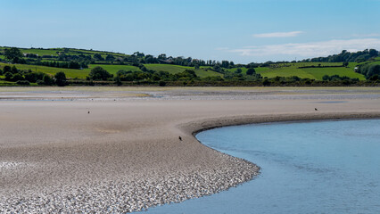 Sunny sandy coast of the Atlantic Ocean, Ireland.