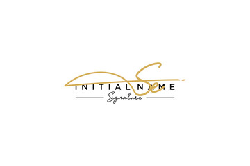 Initial SE signature logo template vector. Hand drawn Calligraphy lettering Vector illustration.