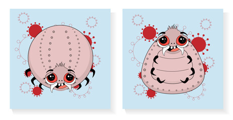 Tick poster. Pest control. Ixodid ticks. INSECT PEST CHARACTERS. lyme disease.