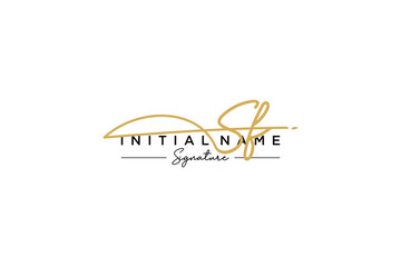 Obraz premium Initial SF signature logo template vector. Hand drawn Calligraphy lettering Vector illustration.