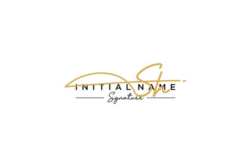 Initial SH signature logo template vector. Hand drawn Calligraphy lettering Vector illustration.