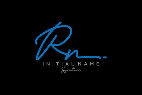 Initial RN signature logo template vector. Hand drawn Calligraphy lettering Vector illustration.