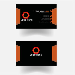 Double-sided creative modern orange and black  template, Vector.