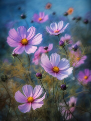 Cheerful Cosmos: A Burst of Color in Your Garden. Generative AI