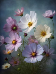 Cheerful Cosmos: A Burst of Color in Your Garden. Generative AI