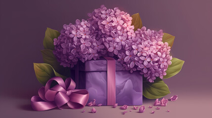 a celebration gift card artwork of the lilac sunday, generative ai technology