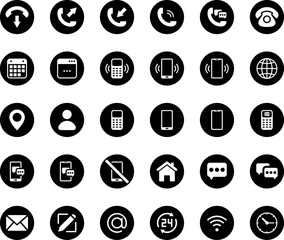 Phone icon. Chat icon. Telephone call sign. Contact icon phone mobile call. Contact us symbol. Cell phone pictogram. Vector illustration.