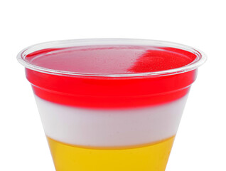 Dessert jelly layered color in cup