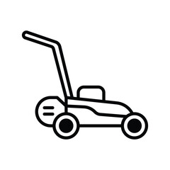 Lawn mower icon vector on trendy design