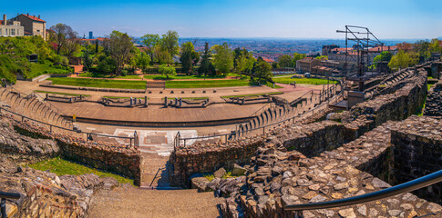 Ancient Roman amphitheater, Lyon, France, Théâtre Gallo Romain de Lyon-Fourvière, A World...