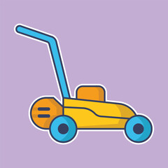 Lawn mower icon vector on trendy design