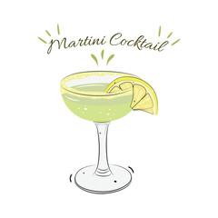 Martini Cocktail Icon Vector Design.