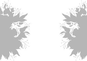 Fototapeta premium Abstract shadow black white leaf shadow on a white background. Blank copy space.