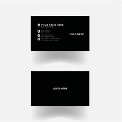 Fototapeta na wymiar business card clean design with black color vector template