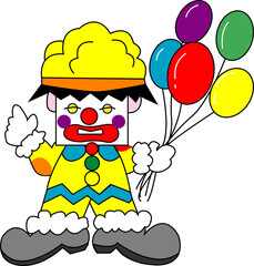 clown with balloons